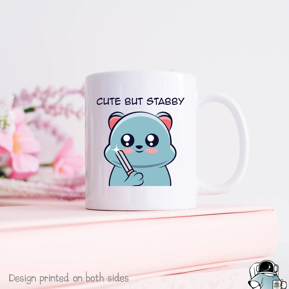 Cute But Stabby Coffee Mug • Funny Friend or Coworker Animal Gift - 1.jpg