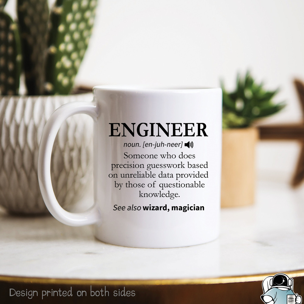 Engineer Definition Coffee Mug • Funny Mechanical, Civil, Chemical, Electrical, or Computer Engineering Gift - 1.jpg