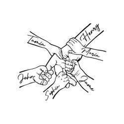 5 hands father and children svg, father's day digital file, custom name hand kid names gift, best dad ever eps, dad kids