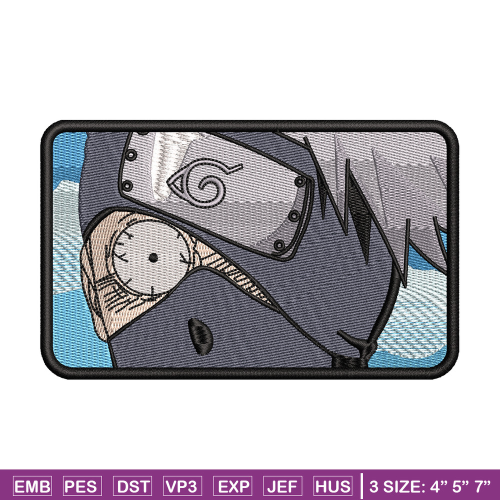 Kakashi funny embroidery design, Naruto embroidery, anime design, logo design, anime shirt, Digital download.jpg