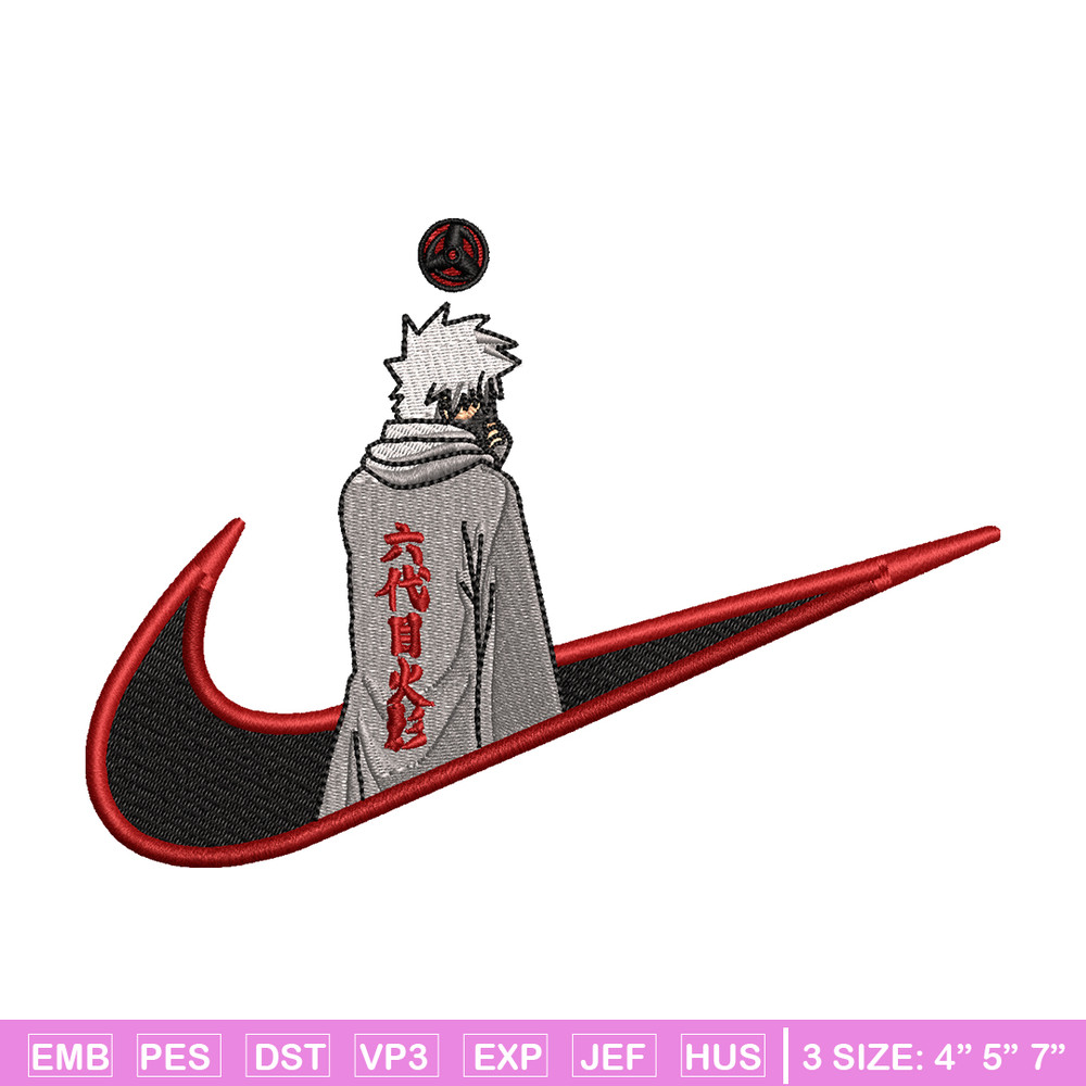 Kakashi Hatake 6 Nike embroidery design, Naruto embroidery, nike design, anime design, anime shirt, Digital download.jpg
