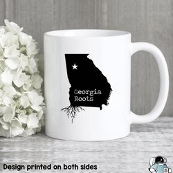 georgia roots coffee mug, state map ga gift