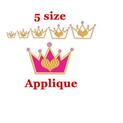 Crown Embroidery Design. Applique Crown. Princess Embroidery. Embroidery Applique. Tiara Embroidery.  Princess crown.