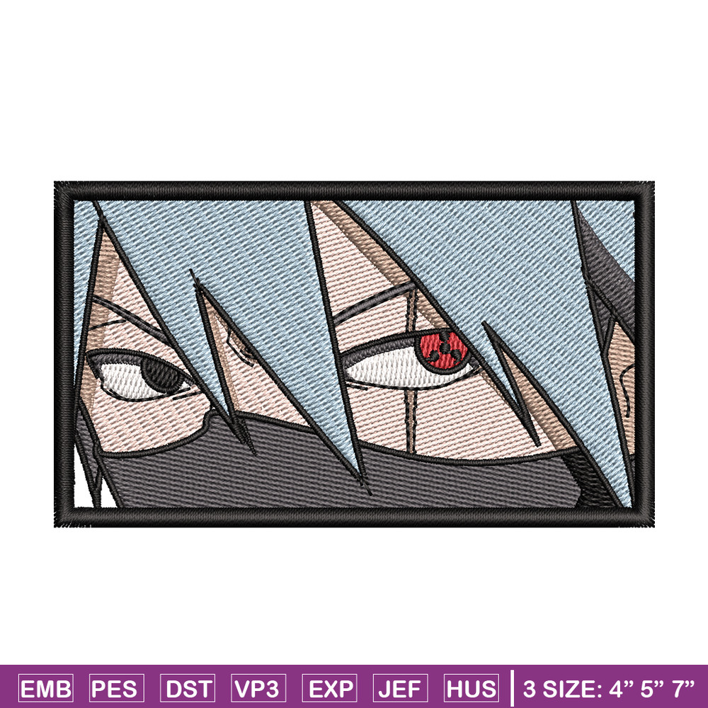 Kakashi hatake embroidery design, Naruto embroidery, anime design, embroidery file, anime shirt, Digital download.jpg
