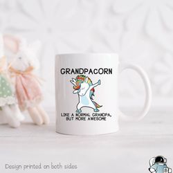 grandpacorn grandpa unicorn coffee mug, funny grandfather birthday or fathers day gift