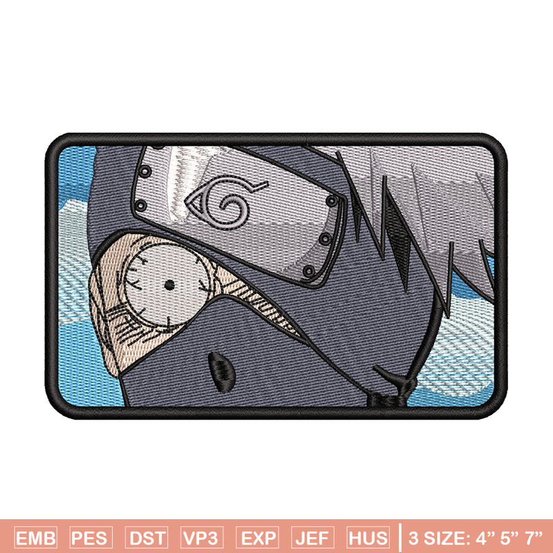 Kakashi funny embroidery design, Naruto embroidery, anime design, logo design, anime shirt, Digital download.jpg