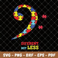 different not less,autism svg