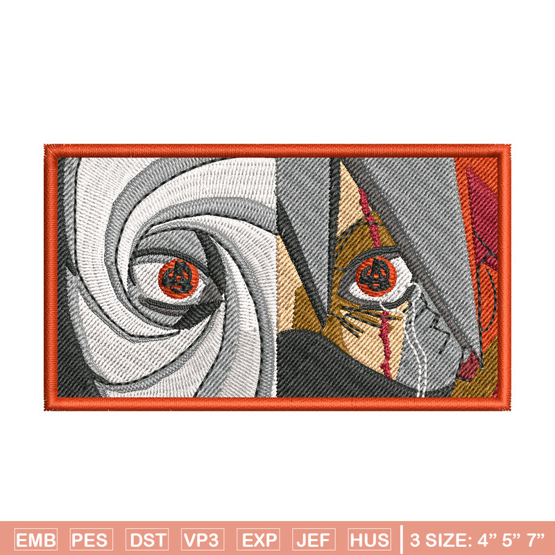 Kakashi Hatake eyes embroidery design, Naruto embroidery, embroidery file, anime design, anime shirt, Digital download.jpg
