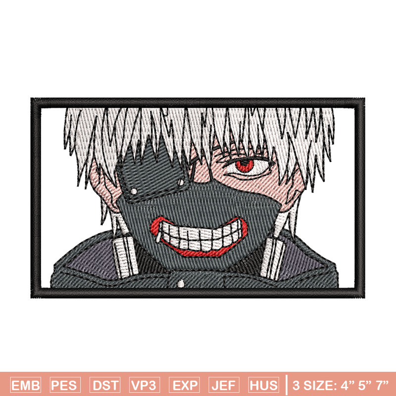 Ken kaneki embroidery design, Tokyo Ghoul embroidery, anime design, embroidery file, anime shirt, Digital download.jpg
