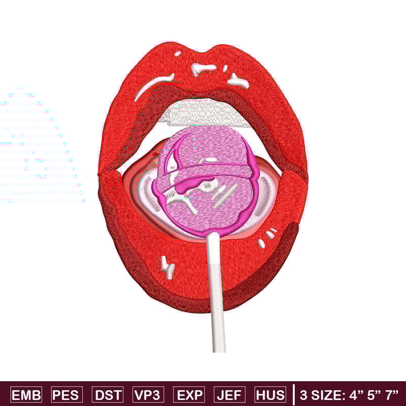 Lips lollipop embroidery design, Lips embroidery, Embroidery file, Embroidery shirt, Emb design, Digital download.jpg