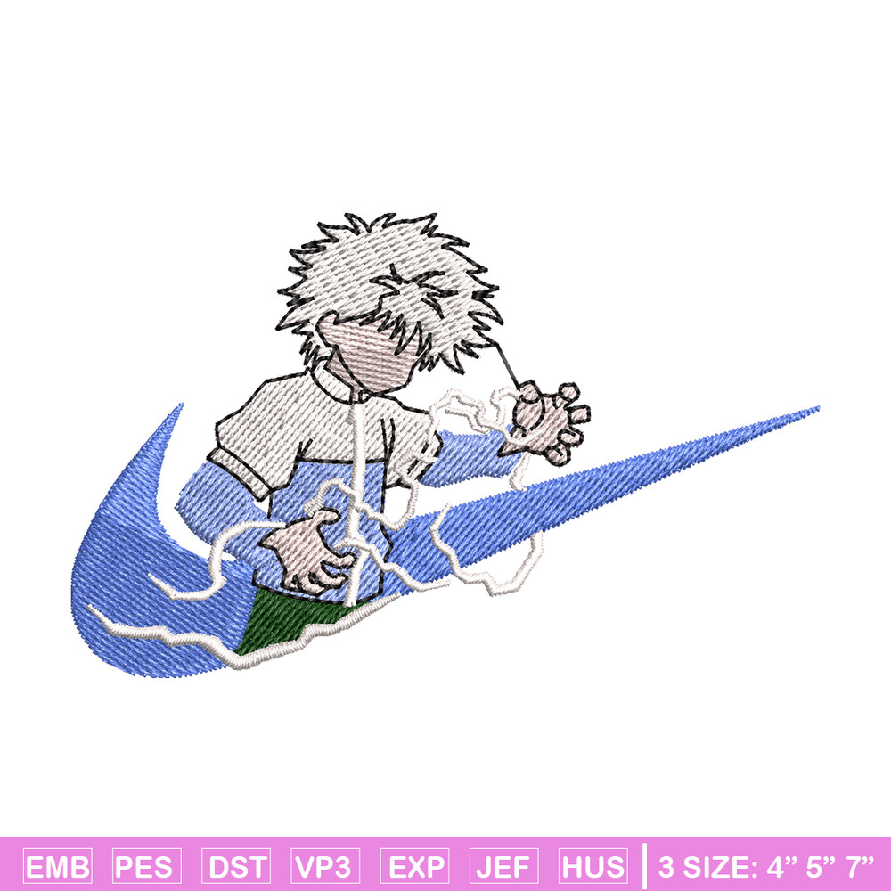 Killua zoldyck embroidery design, hunter x hunter embroidery, Logo design, anime design, anime shirt, Digital download.jpg