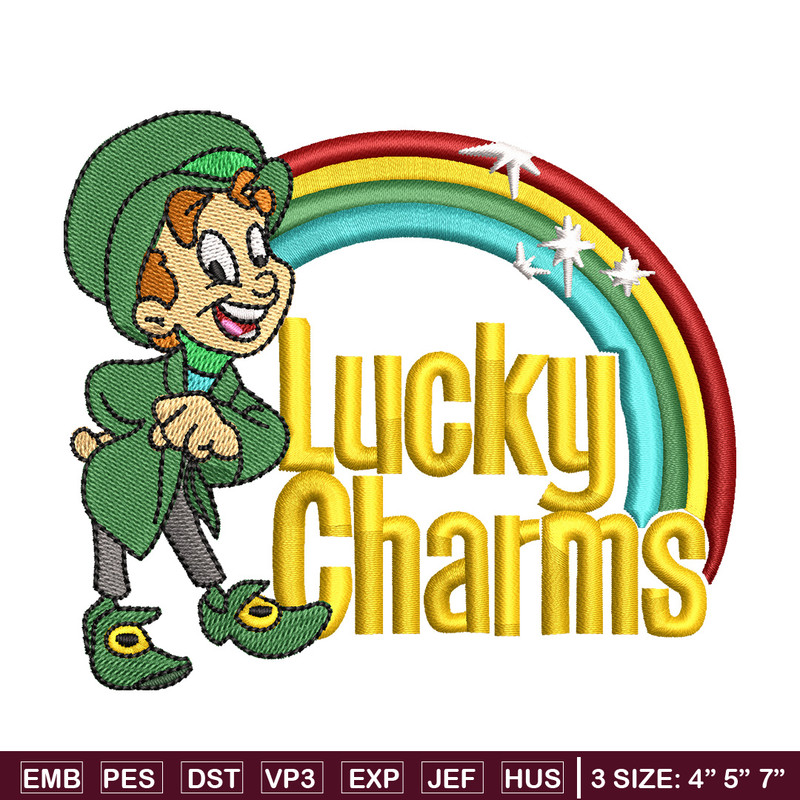 Lucky charms embroidery design, Lucky embroidery, Embroidery file, Embroidery shirt, Emb design,Digital download.jpg