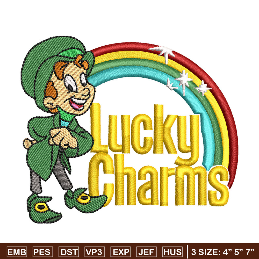 Lucky charms embroidery design, Lucky embroidery, Embroidery file, Embroidery shirt, Emb design,Digital download.jpg