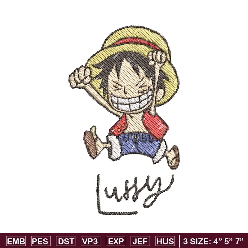 Luffy chibi embroidery design, One piece embroidery, Anime design, Embroidery file, Embroidery shirt, Digital download (3).jpg