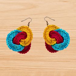 crochet circle earrings pattern, photo tutorial pattern, jewelry pattern, crochet jewelry pattern, crochet earrings, cro