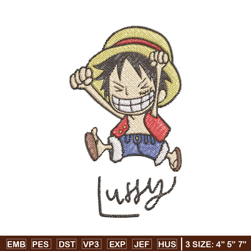 Luffy chibi embroidery design, One piece embroidery, Anime design, Embroidery file, Embroidery shirt, Digital download (3).jpg
