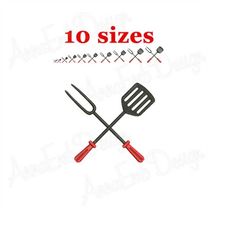 Grilling Tools Embroidery Design. Grilling Tools Silhouette. Grilling Tools Mini. Grilling Tools Design. Machine Embroid
