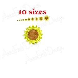sunflower embroidery design. sunflower mini. machine embroidery. sunflower design. flower embroidery.  summer sunflower