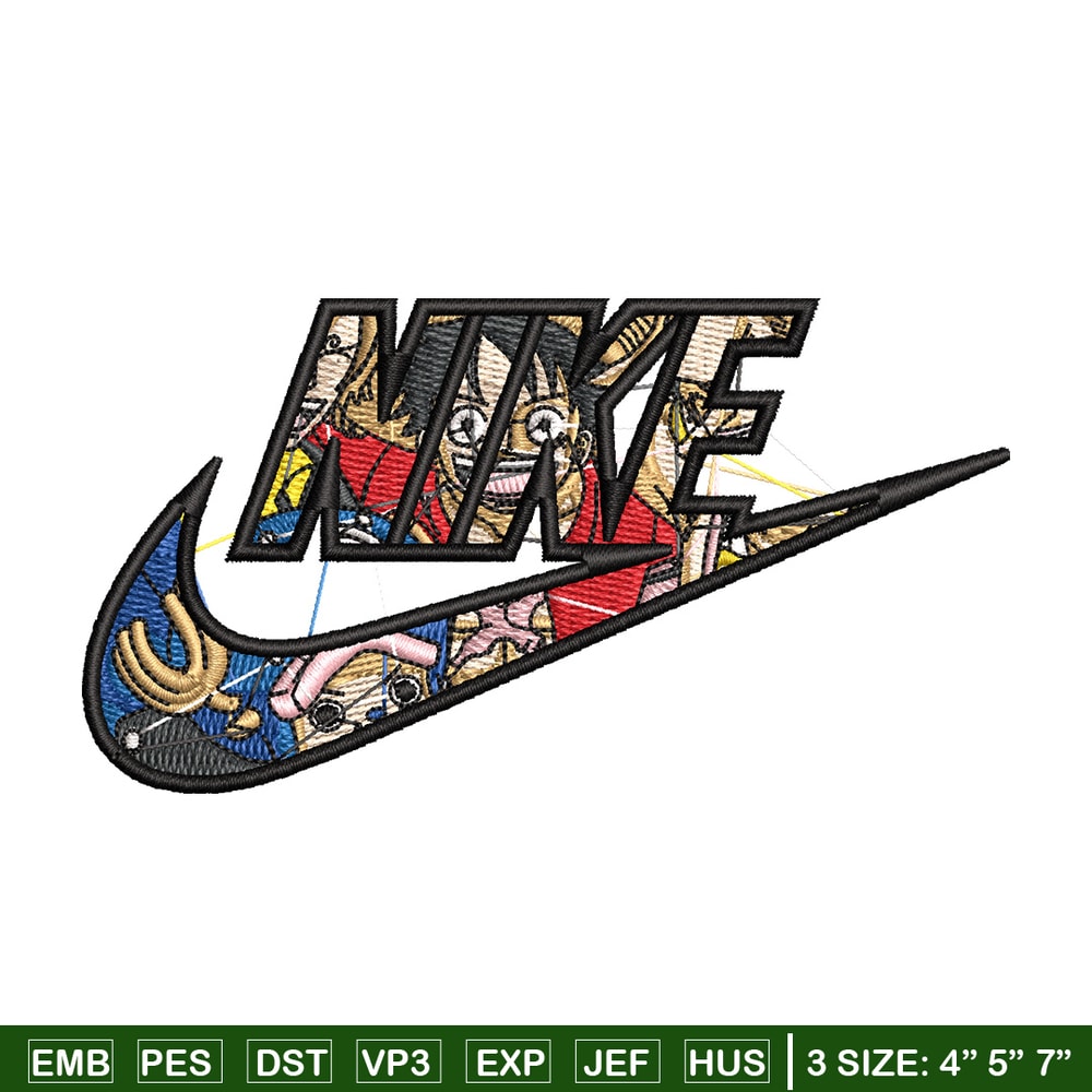 Luffy swoosh embroidery design, One piece embroidery, Anime design, Embroidery shirt, Embroidery file, Digital download.jpg