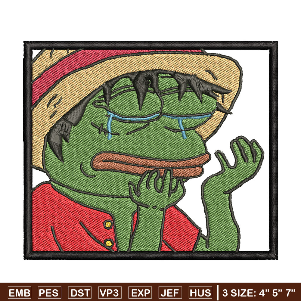 Luffy meme embroidery design, One piece embroidery, Anime design, Embroidery shirt, Embroidery file, Digital download.jpg