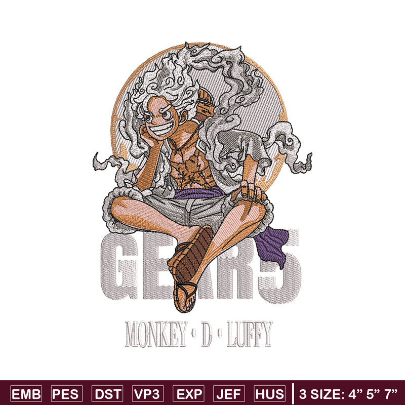 Luffy sitting embroidery design, One piece embroidery, Anime design, Embroidery shirt, Embroidery file, Digital download.jpg