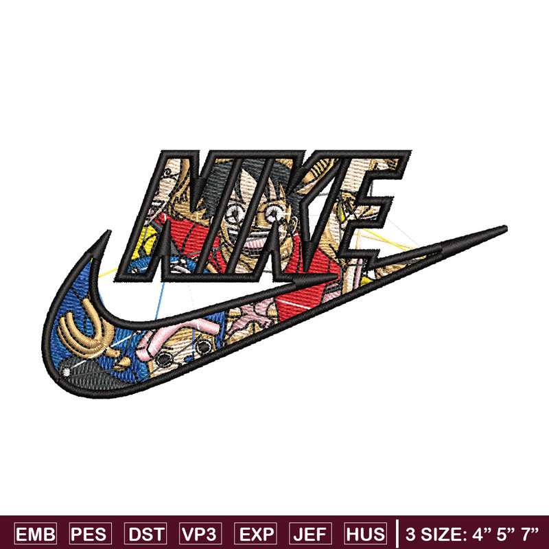 Luffy swoosh embroidery design, One piece embroidery, Anime design, Embroidery shirt, Embroidery file, Digital download.jpg