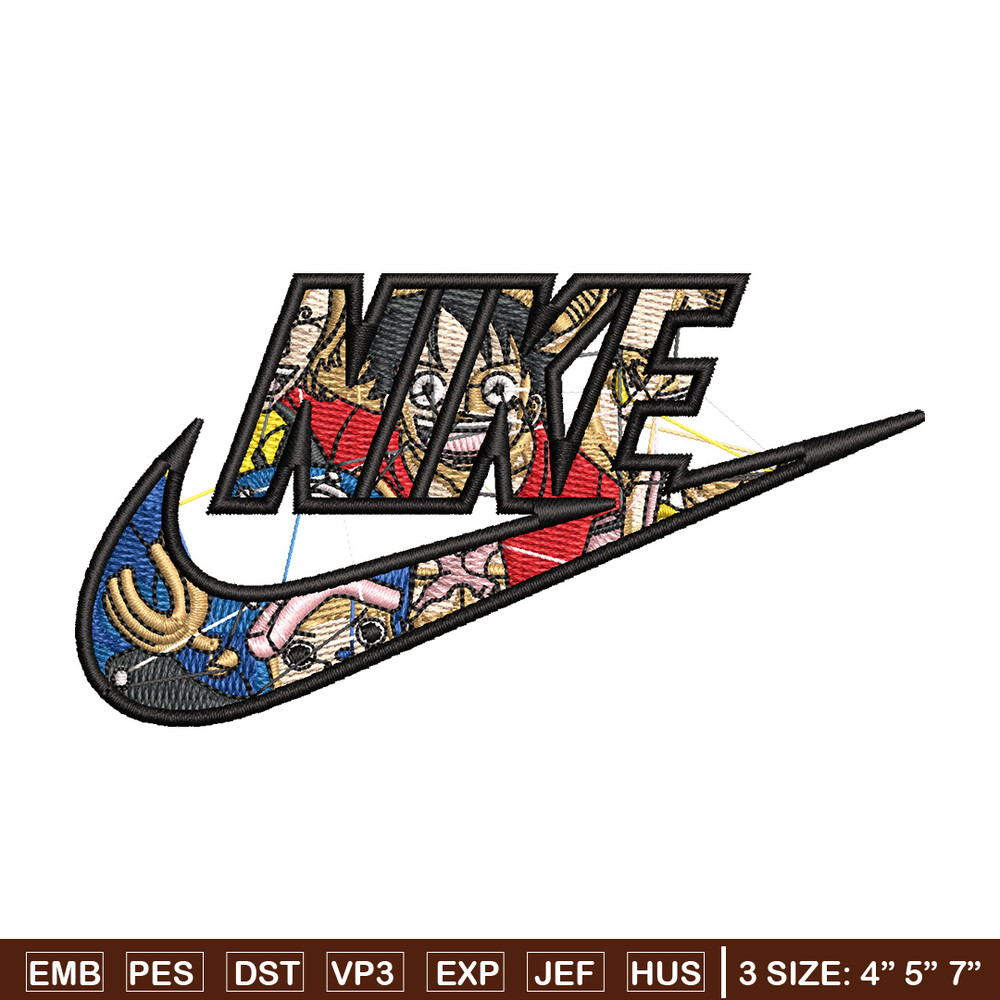 Luffy swoosh embroidery design, One piece embroidery, Anime design, Embroidery shirt, Embroidery file, Digital download.jpg