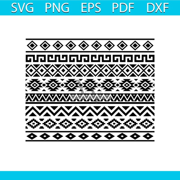 Aztec Pattern Panel Svg Aztec Pattern SVG, Border Svg, Tribal Svg, Indian Svg, Aztec - Inspire ...