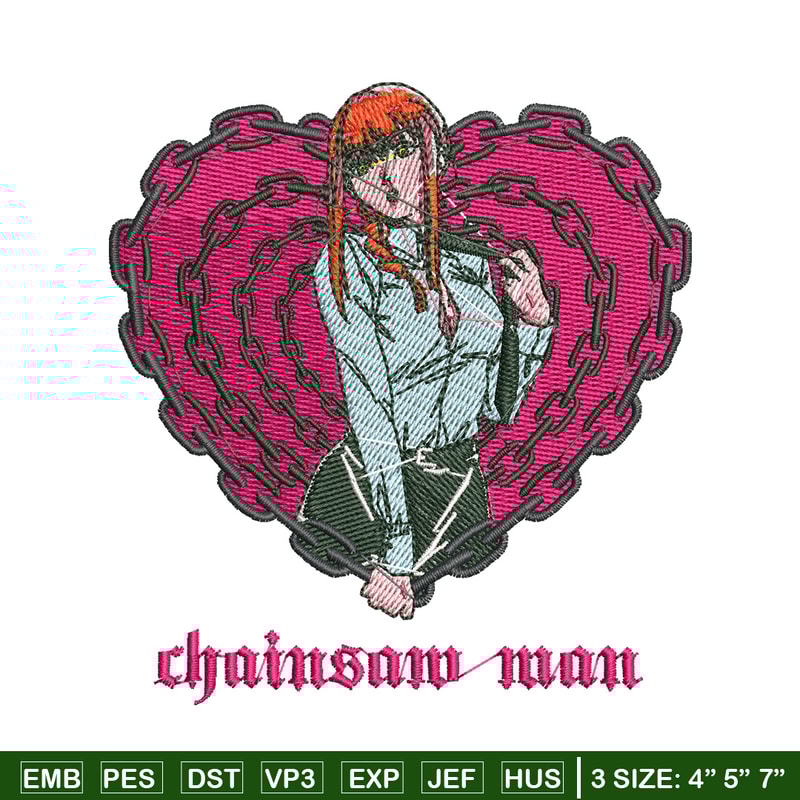 Makima embroidery design, Chainsaw man embroidery, Anime design, Embroidery shirt, Embroidery file, Digital download.jpg