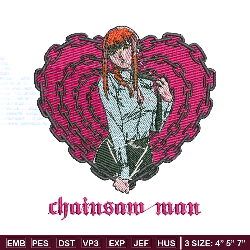 Makima embroidery design, Chainsaw man embroidery, Anime design, Embroidery shirt, Embroidery file, Digital download.jpg