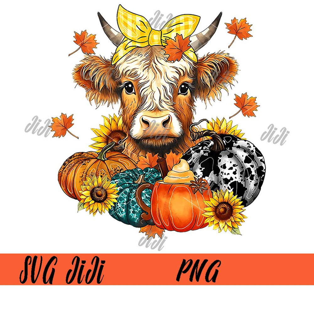 Funny-Highland-Cow-Bandana-PNG,-Fall-Pumpkin-Thanksgiving-PNG.jpg