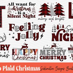 buffalo plaid christmas png sublimation bundle, retro christmas png bundle
