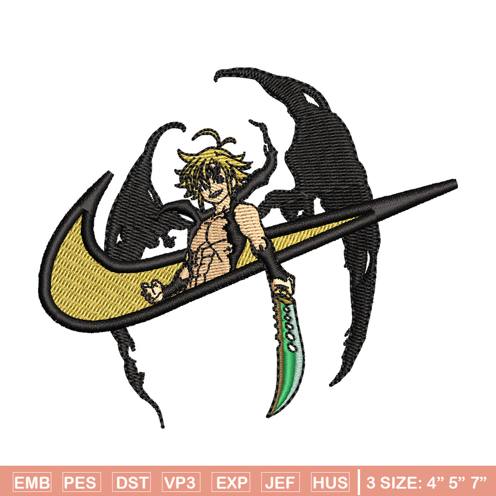Meliodas Nike embroidery design, Nanatsu no Taizai embroidery, Nike design, anime design, anime shirt, Digital download.jpg