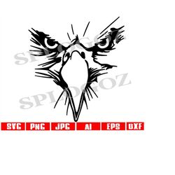 eagle svg face mascots, eagles svg digital download, svg cut file, svg for cricut or silhouette, school spirit svg, team
