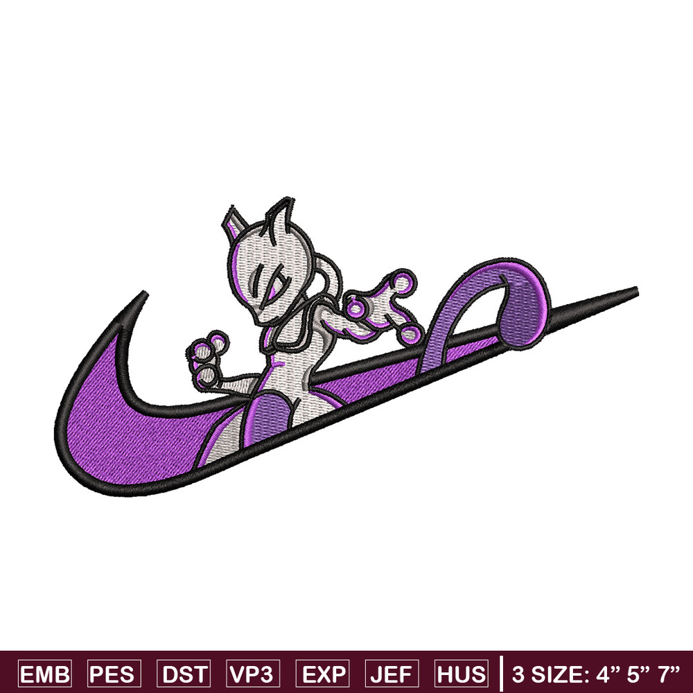 Mewtwo nike embroidery design, Pokemon embroidery, Nike design, Embroidery shirt, Embroidery file, Digital download.jpg
