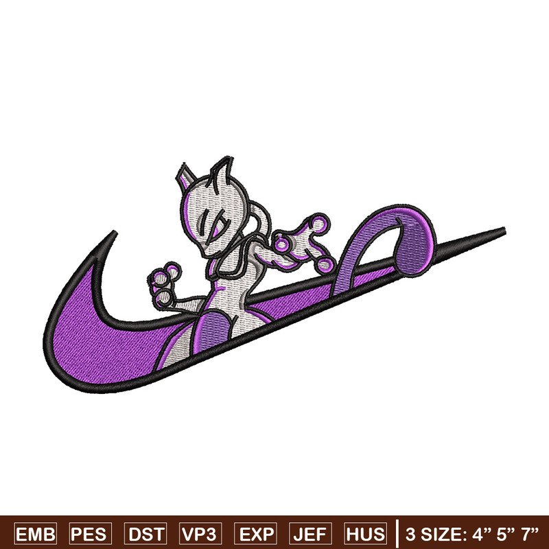 Mewtwo nike embroidery design, Pokemon embroidery, Nike design, Embroidery shirt, Embroidery file, Digital download.jpg