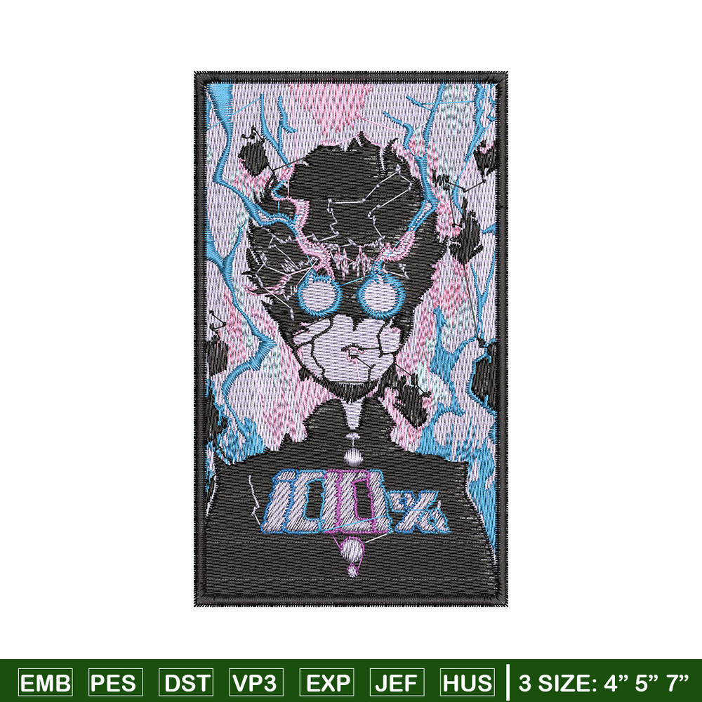 Mob poster embroidery design, Mob psycho embroidery, Anime design, Embroidery shirt, Embroidery file, Digital download.jpg
