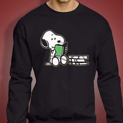 reading snoopy men&8217s sweatshirt