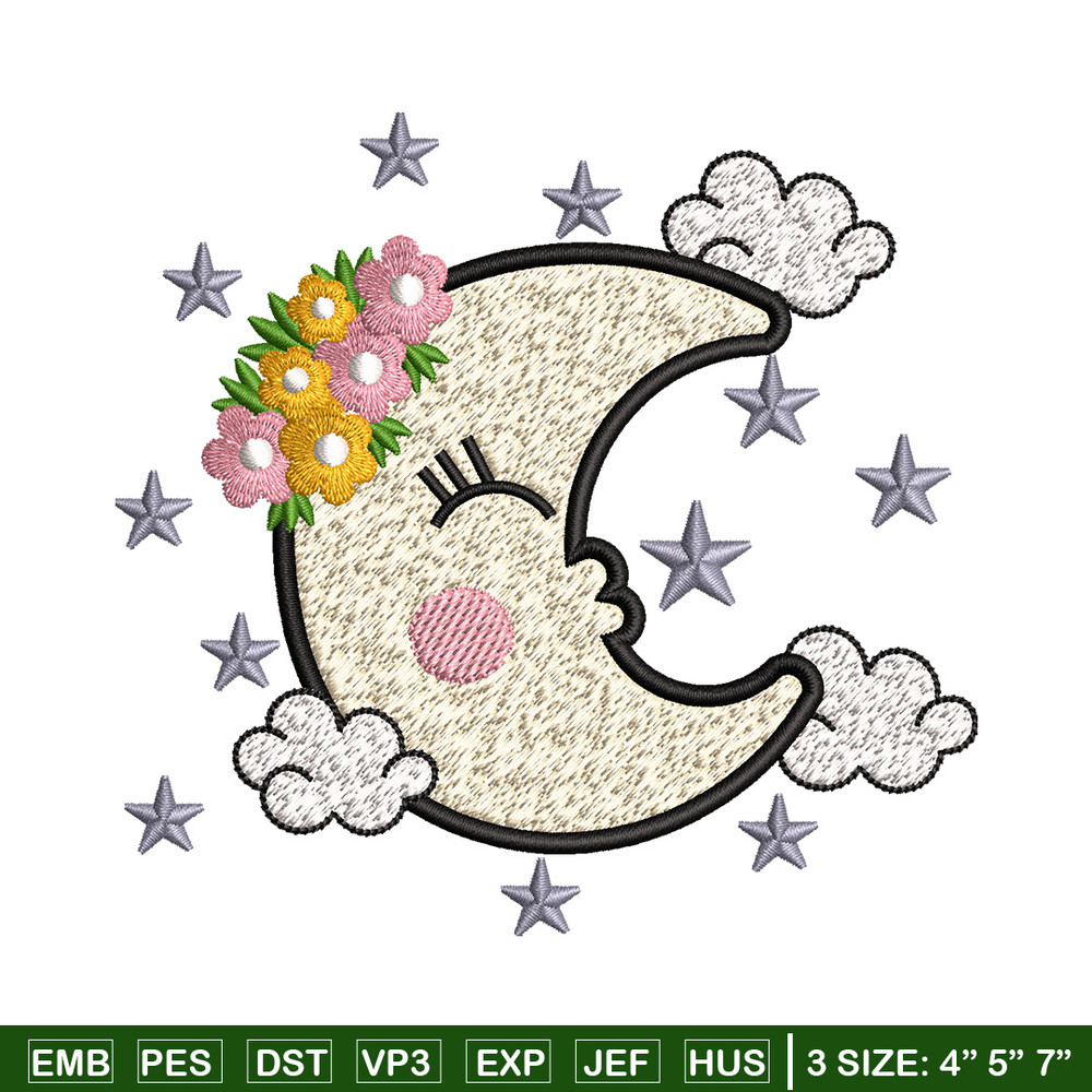 Moon cute embroidery design, Moon embroidery, Embroidery file, Embroidery shirt, Emb design, Digital download.jpg