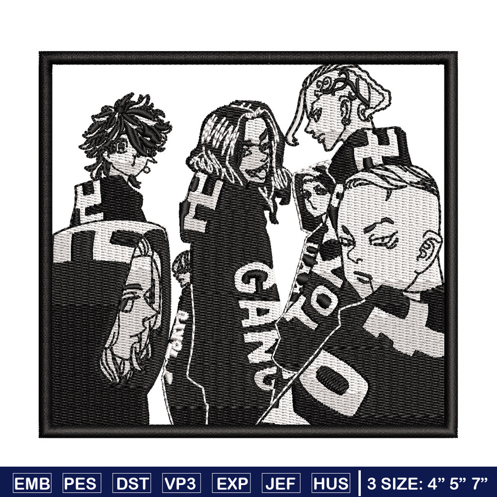 Mikey friends embroidery design, Mikey embroidery, Anime design, Embroidery shirt, Embroidery file, Digital download.jpg