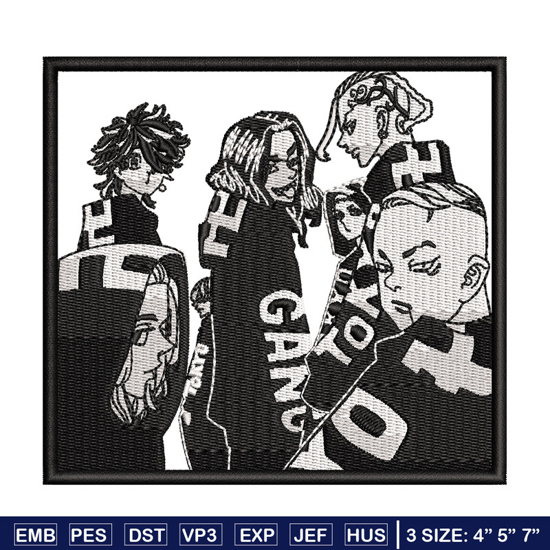 Mikey friends embroidery design, Mikey embroidery, Anime design, Embroidery shirt, Embroidery file, Digital download.jpg