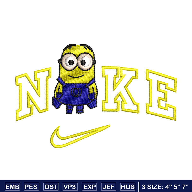 Minion x nike embroidery design, Minion embroidery, Embroidery file, Embroidery shirt, Nike design, Digital download.jpg