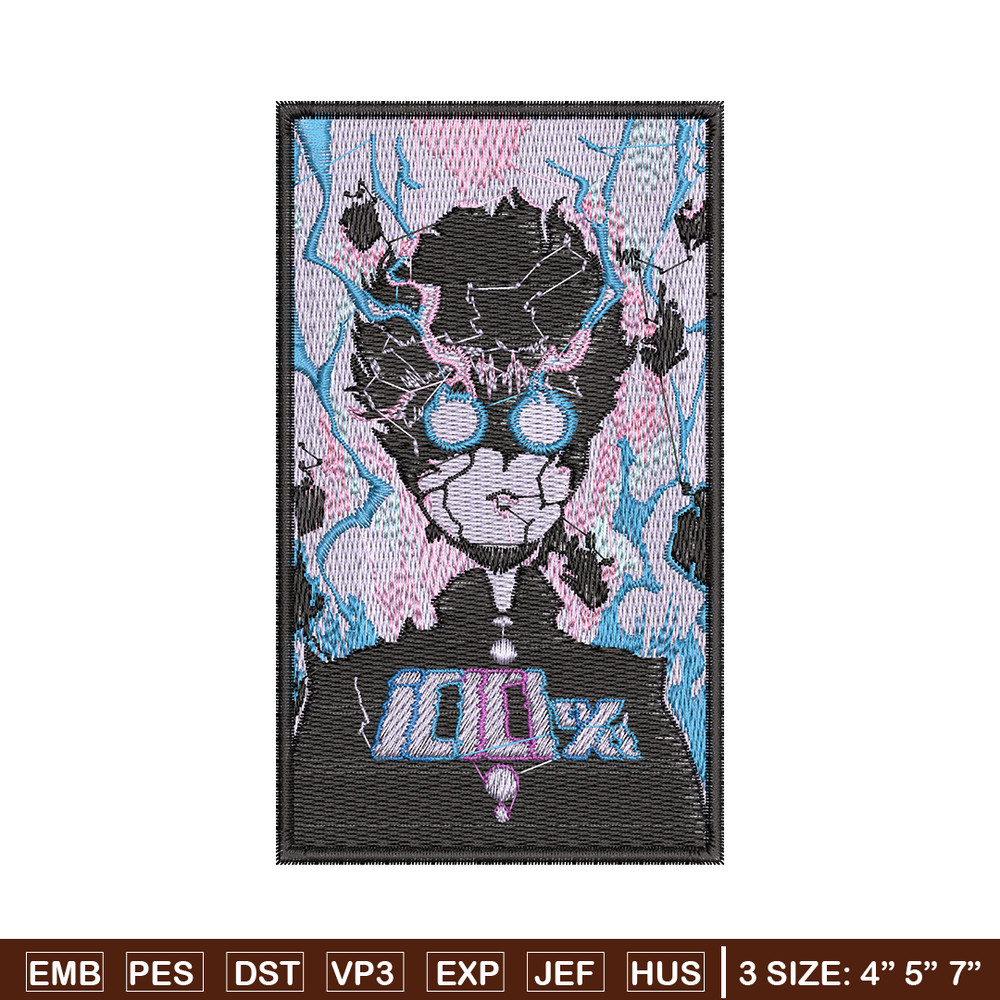 Mob poster embroidery design, Mob psycho embroidery, Anime design, Embroidery shirt, Embroidery file, Digital download.jpg