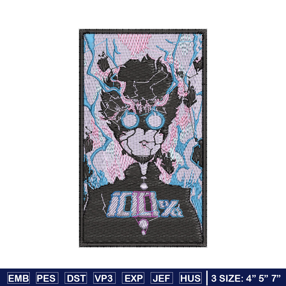 Mob poster embroidery design, Mob psycho embroidery, Anime design, Embroidery shirt, Embroidery file, Digital download.jpg