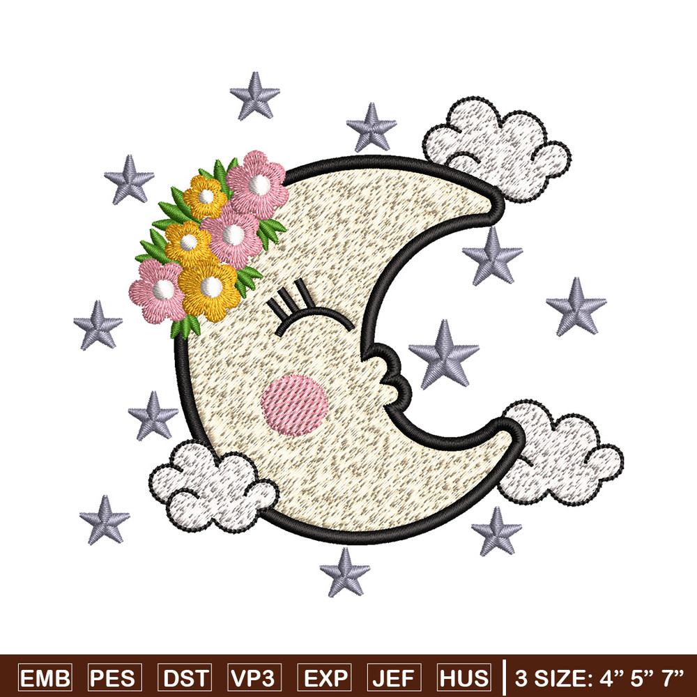 Moon cute embroidery design, Moon embroidery, Embroidery file, Embroidery shirt, Emb design, Digital download.jpg