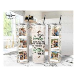 custom photo family tumbler wrap png, picture collage 20 oz skinny tumbler sublimation, family tumbler mom christmas gif