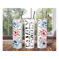 custom family 20 oz tumbler sublimation, custom family name floral tumbler wrap, family tumbler wrap png, mom christmas