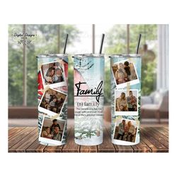 family christmas tumbler sublimation design, custom family photo 20 oz skinny tumbler wrap png digital file, family tumb