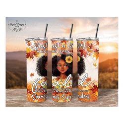afro woman fall pumpkin 20 oz skinny tumbler png, happy halloween pumpkin png tumbler designs, black woman thanksgiving