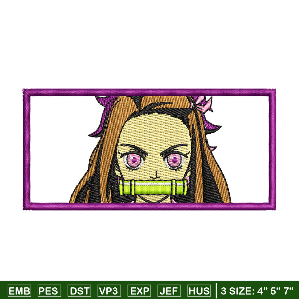 Nezuko bamboo embroidery design, Neuzko embroidery, Anime design, Embroidery shirt, Embroidery file, Digital download.jpg